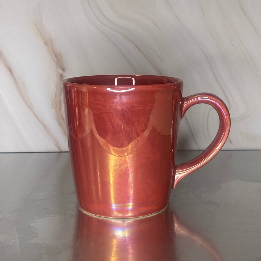 2012 Starbucks 16oz Glazed Rose Pink Iridescent Ceramic Mug